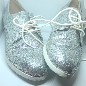 Topshop Flash Glitter Lace Up Shoes